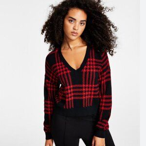 BAR III Crop Sweater - Plaid XS